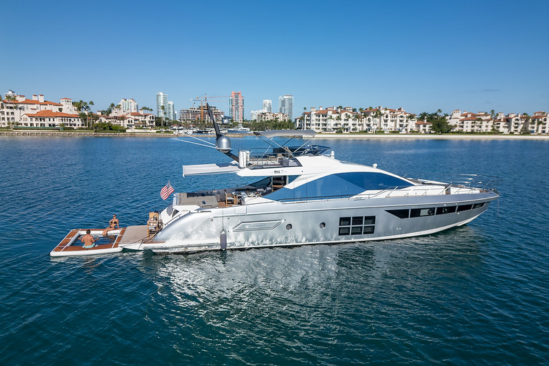 72 ft Azimut S7 motor yacht for yacht charter at Miami beach Marina, South Beach, miami-yacht-rental, view 7