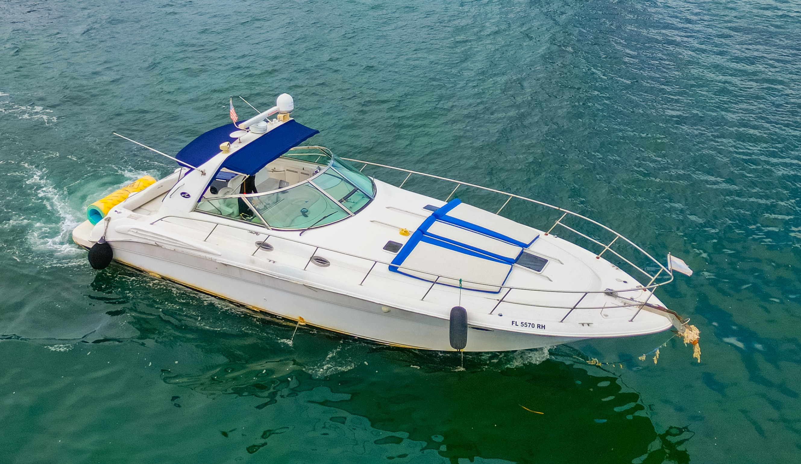 45 ft Tempest Sundancer express cruiser for yacht charter at Miami River, Little Havana, miami-yacht-rental, view 3